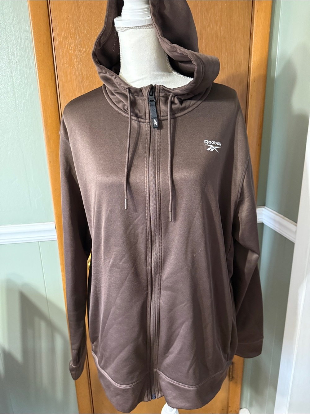 Reebok Brown Women's Full-Zip Hooded Jacket Size XL